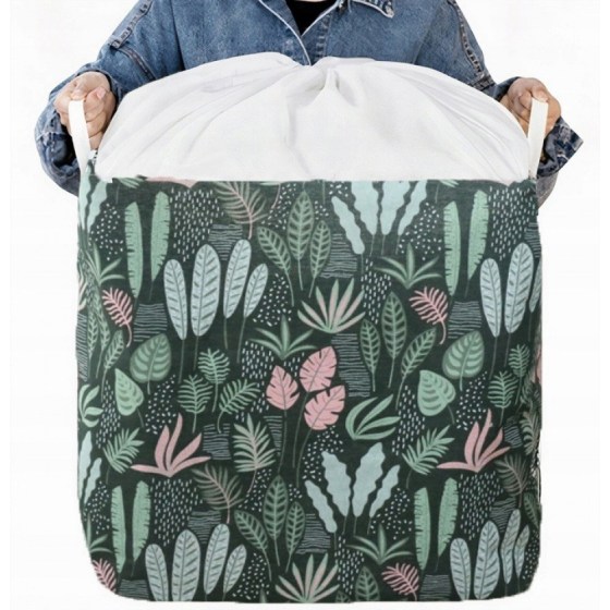 0025352-15234-kalathi-apothikeusis-me-kordoni-cotton-canvas-leaves